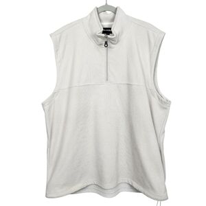 Bollé Golf Cream Ribbed Square 1/4 Zip Vest Fleece Lined Athleisure Men Size XXL